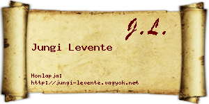 Jungi Levente névjegykártya